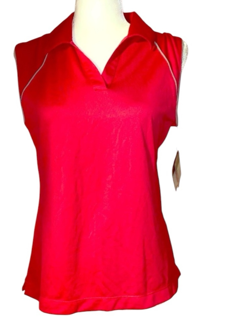 Danskin Red Polo Type Performance Athletic Top
